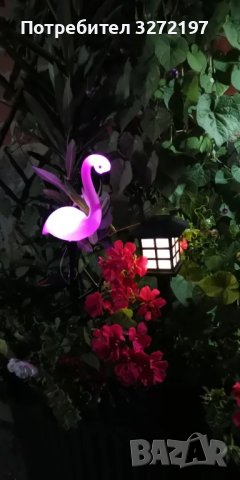 LED Соларна лампа Фламинго,водоустойчива IP65, снимка 9 - Соларни лампи - 42849830
