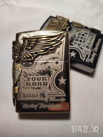 Метална запалка с емблемата на Harley Davidson, снимка 9 - Запалки - 34437771