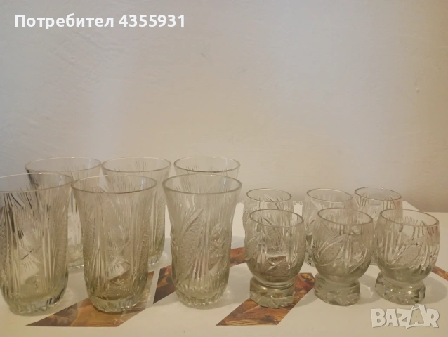 Стари Кристални чаши за ракия 50 и 100 грама , снимка 3 - Антикварни и старинни предмети - 54257584