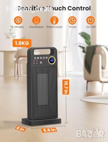 Нова Електрическа печка  с Дистанционно, 5 Режима, Тиха, Енергоспестяваща, снимка 5 - Други - 42875156