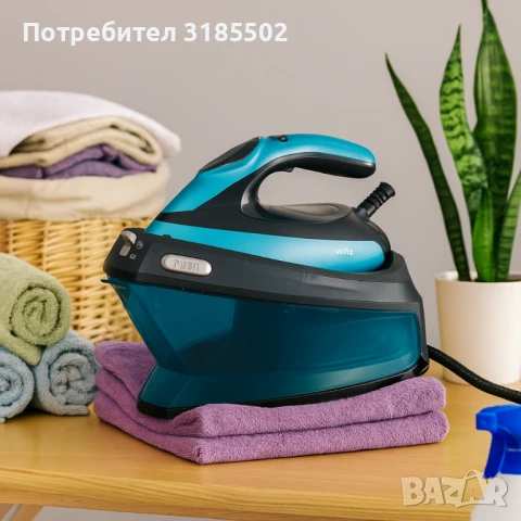 Ютия с Парогенератор Voltz OV51052A, 3200W, 1500мл., Керам. плоча, LED дисплей, Зелен спрей, снимка 6 - Ютии - 50852706