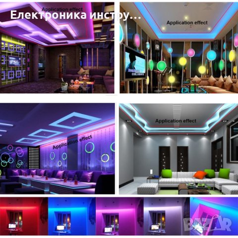 LED лента, цветна RGB, 5 метра водоустойчива с дистанционно управление, снимка 2 - Лампи за стена - 42375700