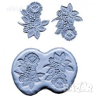 2 дантелени цветя 2 част тип вейнър дантела силиконов молд форма фондан декор торта гъмпейст, снимка 3 - Форми - 37625262