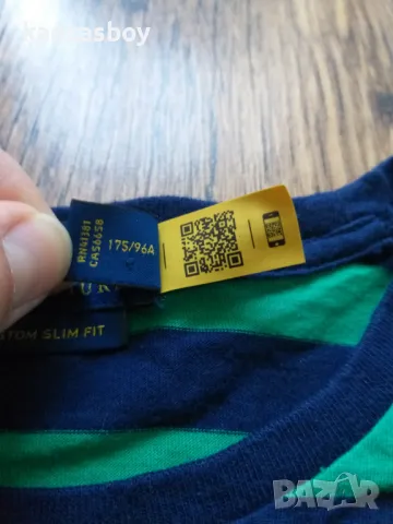 polo ralph lauren custom slim fit striped jersey t-shirt - страхотна мъжка тениска КАТО НОВА М, снимка 5 - Тениски - 48501605