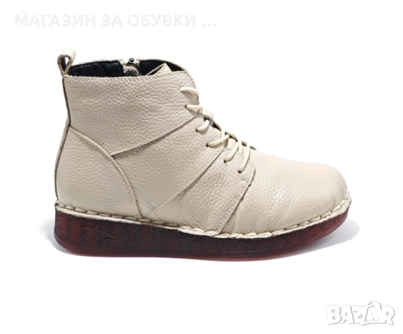 ДАМСКИ БОТИ ОТ ЕСТЕСТВЕНА КОЖА - код: Е18062, снимка 4 - Дамски боти - 52142316