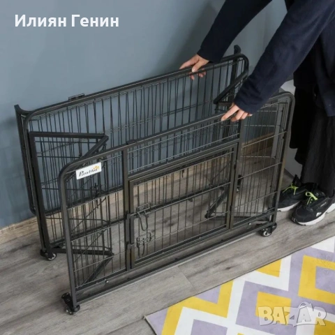 Сгъваема метална клетка за кучета PawHut, снимка 9 - За кучета - 54164257