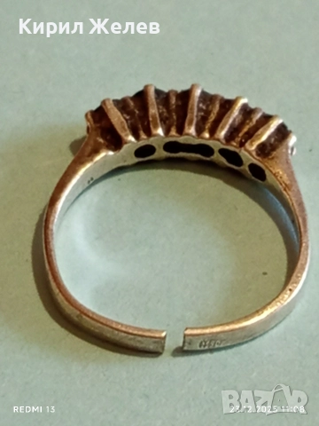 Елегантен нежен сребърен пръстен с ювелирно инкрустирани ЧЕРЕН ТУРМАЛИН ювелирна изработка 41136, снимка 7 - Пръстени - 52882402