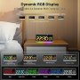 Нов Голям цифров часовник RGB цветен будилник Дом Спалня, снимка 5