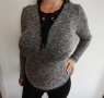 Дамска блуза с връзки на деколтето, снимка 1 - Блузи с дълъг ръкав и пуловери - 34168996