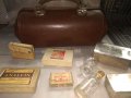 Антична кафява кожена лекарска чанта от период 1950 г , снимка 1 - Антикварни и старинни предмети - 31144273
