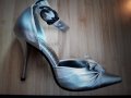 Официални дамски обувки сребристи номер 35, снимка 2
