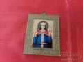Лот Малки РУСКИ Икони Светци с Бронзова Рамка, снимка 2