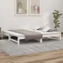 vidaXL Разтегателно дневно легло, бяло, 100x200 см, бор масив, снимка 2