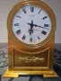 Рядък антикварен колекционерски бронзов каминен настолен френски механичен часовник , снимка 3
