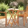 vidaXL Сгъваема градинска маса Ø60x75 см масивна акация, снимка 2