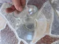 Стъклен капак33см и соц.стъклени чаши за кафе, снимка 3