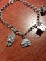 Немска сребърна гривна с талисмани, снимка 2