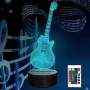 Холограмна 3D LED лампа Ел.Китара-дистанционно управление 16 цвята+други режими на управление , снимка 1