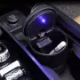 Мини пепелник за автомобил със синя LED светлина 70 x 60 mm, снимка 3