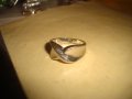 СТАР БРОНЗОВ НЕО ГОТИЧЕСКИ СТИЛ РЕТРО АРТ ПРЪСТЕН с ПОСРЕБРЯВАНЕ 21884, снимка 4