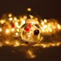 Коледни лампички LED Завеса с коледни топки Дядо Коледа, Топло бяло, 150 LED, снимка 2