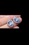 Outlet Sale Сребърни обеци цветя с кристали-издължени,blue/нови, снимка 1 - Колиета, медальони, синджири - 42655741