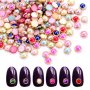Декоративни цветни перли с обков, за декорация на маникюр, снимка 1 - Продукти за маникюр - 11306406