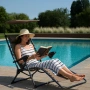 Сгъваем градински шезлонг с нулева гравитация и сенник – комфорт за пълна релаксация, снимка 2