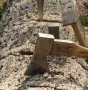 Класически Кован КЛИН Кама за цепене на дърва трупи пънове дънери с Брадва Секира Топор Чук БАРТЕР, снимка 3
