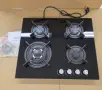Газов котлон за вграждане TopStrong, 4 горелки, 8060W, Черно стъкло, снимка 10