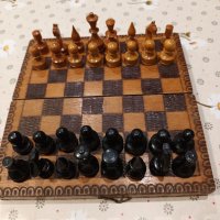 Шах дървен малък размер, снимка 1 - Шах и табла - 40305013