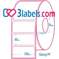 3labels гланцови бели етикети от PP (полипропилен) супер премиум за инкджет (inkjet) печат 100х50 мм, снимка 3 - Консумативи за принтери - 39754998