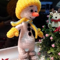 подарък за Коледа. Снежен човек, Ръчно изработена, Плетена играчка, снимка 10 - Плюшени играчки - 42422203