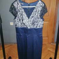 Елегантна тъмно синя рокля, снимка 5 - Рокли - 30578600