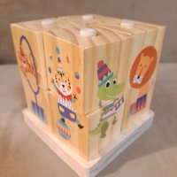 НОВИ!  Дървени кубчета пъзел за нанизване Животните от цирка, снимка 5 - Игри и пъзели - 38497861