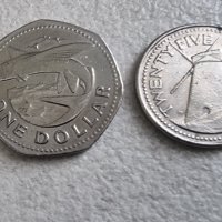 Монети. Карибски басеин. Барбадос. 1 долар и 0.25, 5, 1  цента. 4 бр., снимка 3 - Нумизматика и бонистика - 42425154