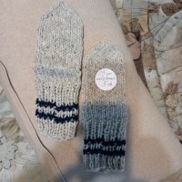 ръчно плетени детски чорапи от вълна, ходило 15 см., снимка 1 - Чорапи - 39884235