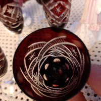 Червен кристал чаши за ракия, снимка 4 - Чаши - 40494914