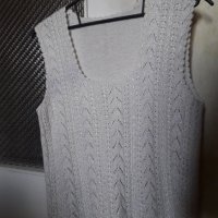 Дамска плетена бяла блузка без ръкав, снимка 3 - Корсети, бюстиета, топове - 30087712