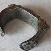 Огромна Възрожденска сребърна 1860 гривна рогатка запазена, снимка 10 - Антикварни и старинни предмети - 36500700