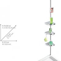 Телескопичен душ ъгъл WENKO премиум гланц - с 3 рафта и огледало, снимка 11 - Други стоки за дома - 39976261