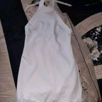ЛИКВИДАЦИЯ! Бяла рокля с пера уникална , снимка 5 - Рокли - 30859043