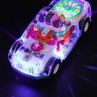 Музикална и светеща, прозрачна, полицейска кола играчка за деца, снимка 5 - Музикални играчки - 42370758