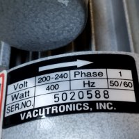 Вакуумна помпа 220V монофазна / vacutronics vacuum pump 1phase type DV - 5V, снимка 2 - Други машини и части - 42542014