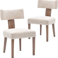 Комплект трапезни столове Wahson Mid Century от 2 ленени , снимка 2 - Столове - 44225862
