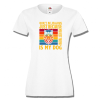 Дамска тениска Don't Be Jealous Just Because My Best Friends Is My Dog, снимка 2 - Тениски - 36428167
