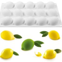 3D 15 бр лимон лимони силиконов молд форма мус фондан шоколад гипс , снимка 1 - Форми - 31385712