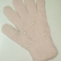 Розови ръкавици, с перли – one size, снимка 4 - Шапки, шалове и ръкавици - 35532971