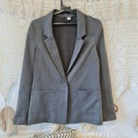 H&M Дамско сиво сако с външни джобове, снимка 2 - Сака - 38640711