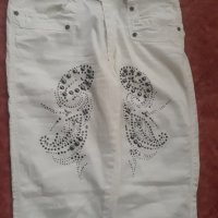 Бял ефектен панталон, снимка 2 - Панталони - 32057748